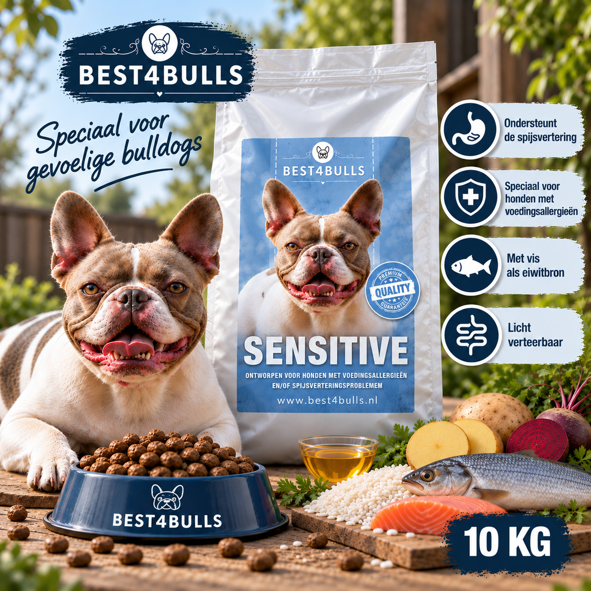Speciale Hondenvoeding voor Bulldogs – Sensitive & Vegan