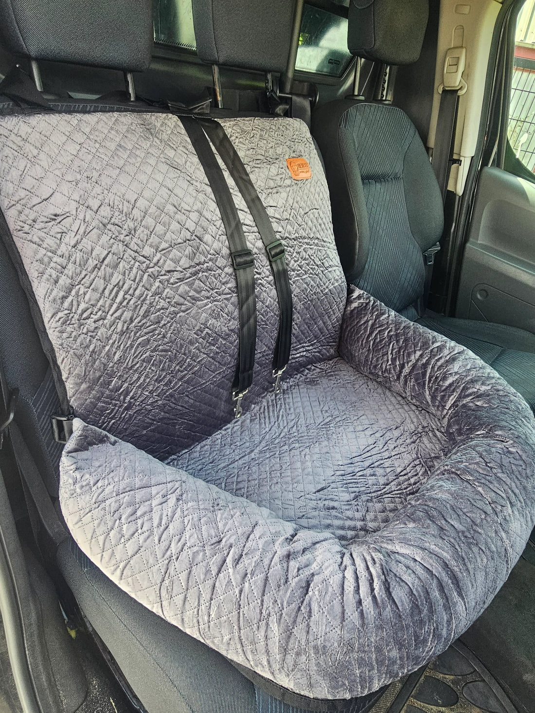 Luxe honden autostoel grijs XL