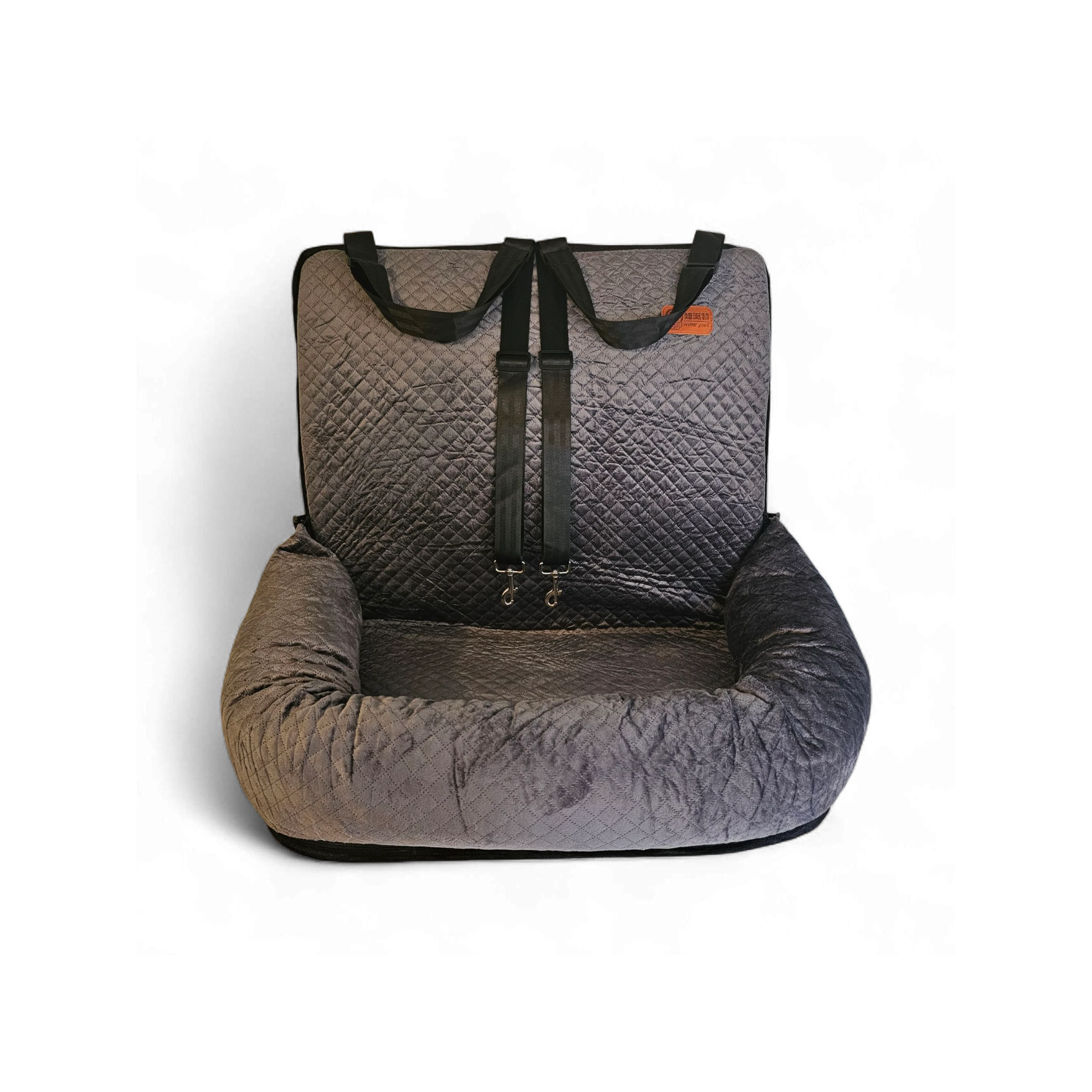 Luxe honden autostoel grijs XL