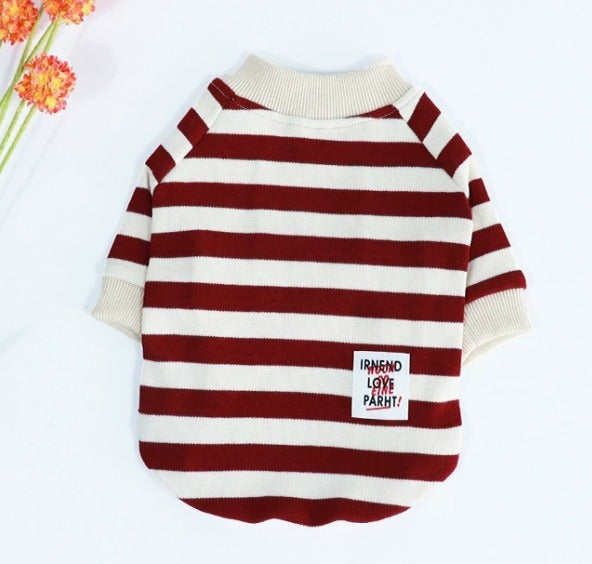 Honden sweater Bordeaux gestreept